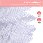 SHareconn 5ft Prelit Artificial Hinged Slim Pencil Christmas Tree, Pre-Lit 180 Warm White & Multi-Color Lights with Remote Control, Full Branch Tips, First Choice Decorations for X-mas, 5 FT White - SHareconn
