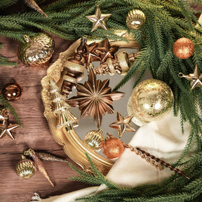 80pcs Bronze Copper Gold Christmas Balls Ornaments Set with Lanyards