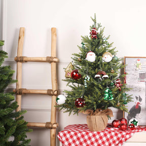 65pcs Red & Green, White Christmas Balls Ornaments Set with Hanging Strings