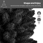 SHareconn 4ft Premium Prelit Artificial Hinged Slim Pencil Christmas Tree with Remote Control, 100 Warm White & Multi-Color Lights, Full Branch Tips, First Choice Decorations for X-mas, 4 FT, Black - SHareconn