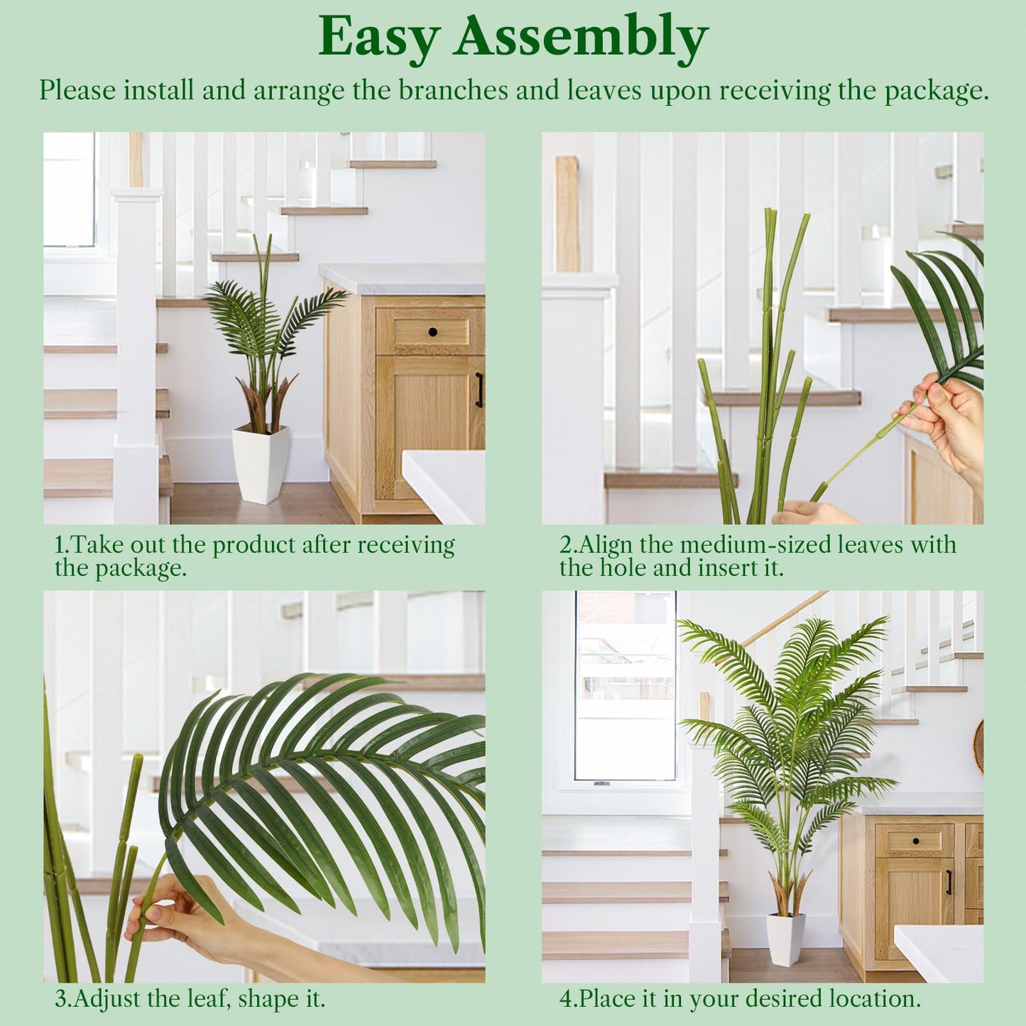 5FT Artificial Palm Tree with White Planter