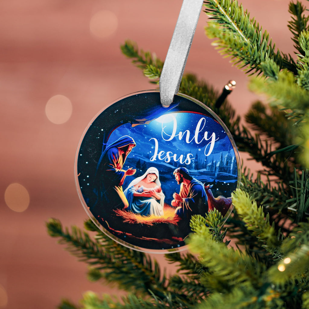 1Pcs 3.54 Inch Jesus Birth Acrylic Christmas Ornaments