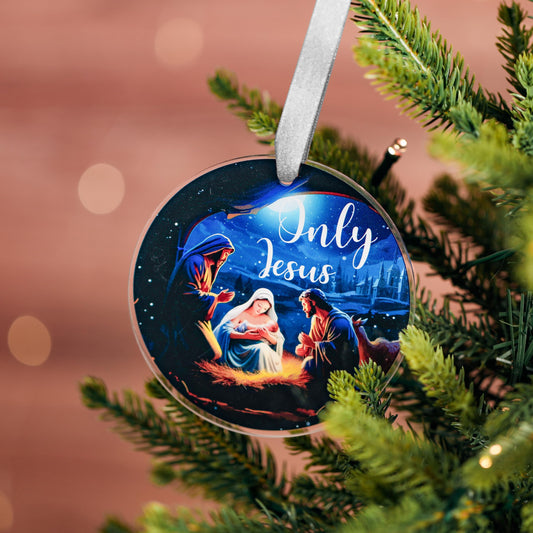 1Pcs 3.54 Inch Jesus Birth Acrylic Christmas Ornaments