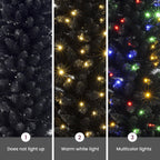 SHareconn 4ft Premium Prelit Artificial Hinged Slim Pencil Christmas Tree with Remote Control, 100 Warm White & Multi-Color Lights, Full Branch Tips, First Choice Decorations for X-mas, 4 FT, Black - SHareconn