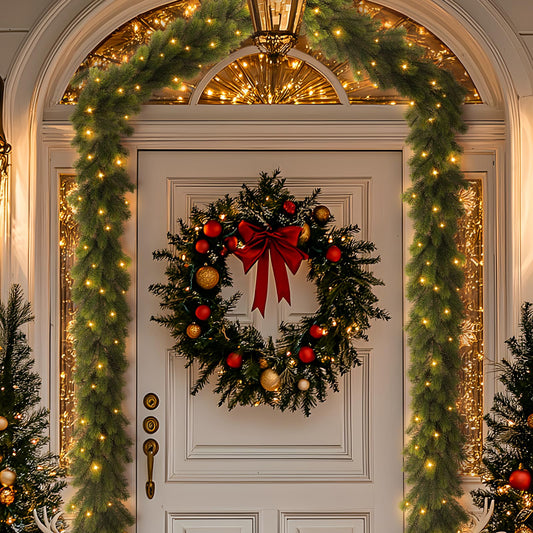 6ft Pre-Lit Multi-Color Lights Artificial Lighted Norfolk Pine Christmas Garlands