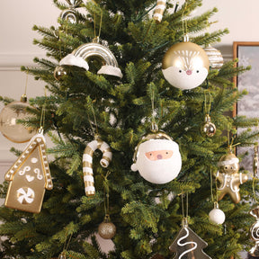 65pcs Gold & White Christmas Balls Ornaments Set with Hanging Strings