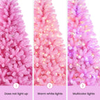 SHareconn 6ft Prelit Premium Artificial Hinged Christmas Tree with Remote Control,Timer,and 330 Warm White & Color LED Changing Lights,950 Branch Tips,Perfect Choice for Xmas Decoration,6 FT,Pink - SHareconn