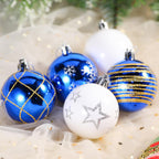 30ct 2.36 Inch Blue & White Christmas Tree Balls Ornaments