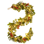 9ft Prelit Multi-Color Lights/Battery Operated Artificial Eucalyptus Christmas Garland
