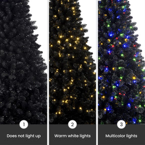 SHareconn 4ft Prelit Premium Artificial Hinged Christmas Tree with Remote Control,Timer, Warm White & Color LED Changing Lights, Branch Tips, Perfect Choice for Xmas Decoration, 4 FT,Black - SHareconn