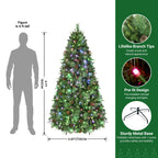 6ft Prelit Led Color Changing RGB Lights Pine Cones Artificial Christmas Pine Tree with Remote Control - SHareconn