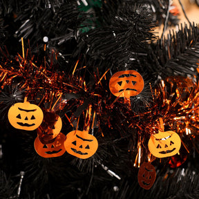 6 Pieces Total 50 FT Halloween Tinsel Garland with Pumpkin Sequins-Black&Orange - SHareconn