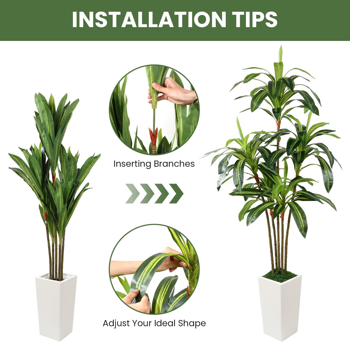 Artificial Dracaena Faux Tree-4FT/5FT/6FT