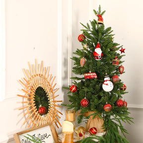100 Pcs Red & Gold Christmas Ball Ornaments Set with Hanging Rope