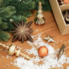 80pcs Bronze Copper Gold Christmas Balls Ornaments Set with Lanyards