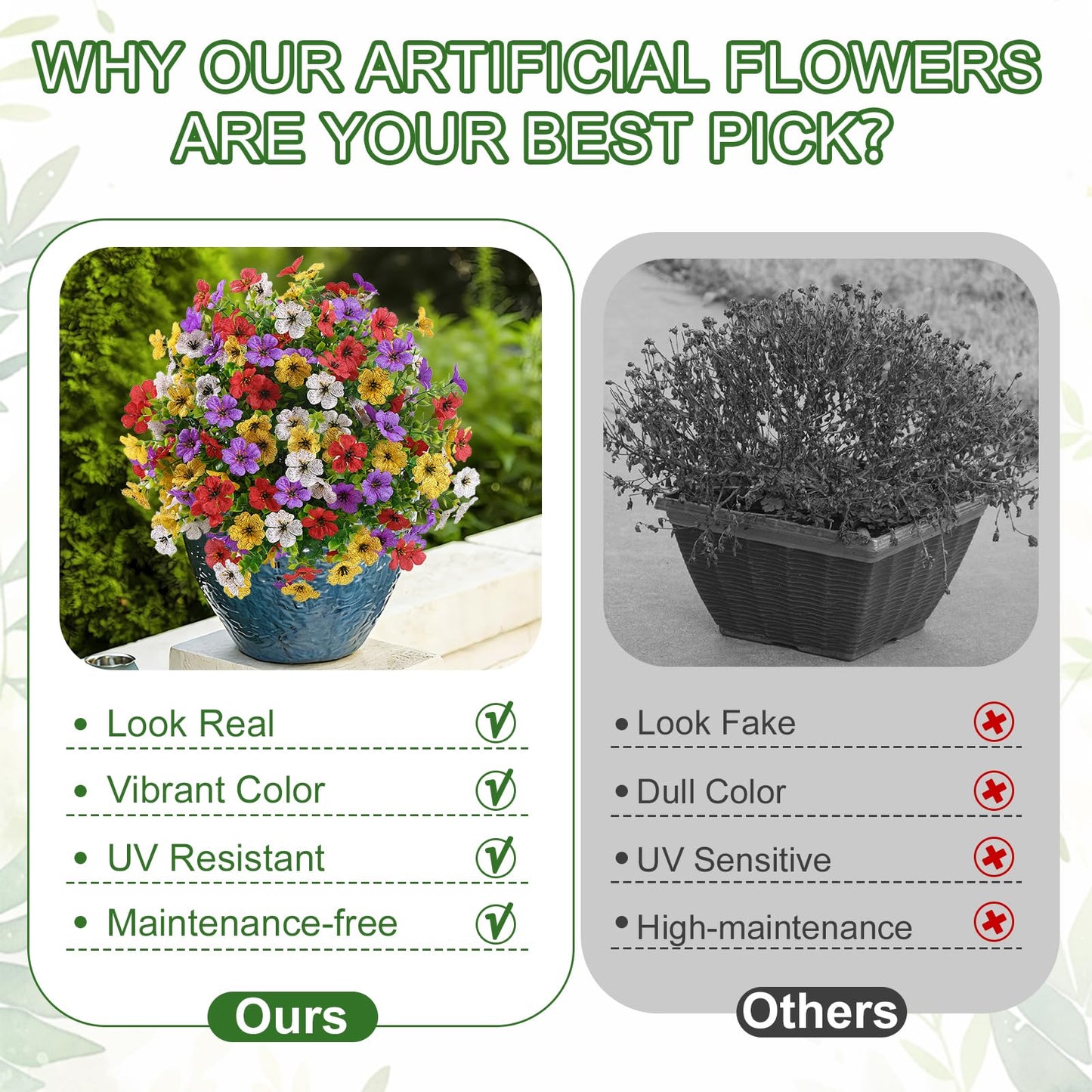 Alupssuc 2Pcs 20" Artificial Topiary Ball Flowers, Spring Outdoor Decoration with Spike, UV Resistant Faux Summer Plants, Faux Bushes Plants, Red Purple Yellow White for Garden, Porch & Patio Decor