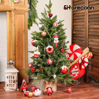86pcs Red & White Christmas Tree Balls Ornaments
