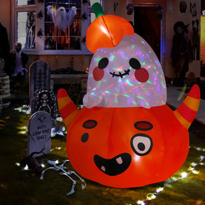 5ft Halloween Inflatables Pumpkin Ghost - SHareconn