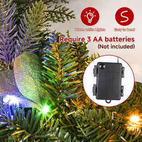 6ft Battery Operated Multi-Colored Lights Artificial Christmas Garland