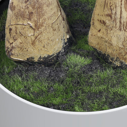 Alupssuc 4FT Artificial Olive Tree, Faux Olive Tree with Curved Trunk & Lifelike Leaves in White Pots, 120cm