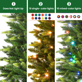 SHareconn 5ft Upgraded Prelit Artificial Hinged Christmas Tree with 250 Color Changing RGB Lights,Remote Control,Fake Pre-Lit Lush Fir Tree with 1406 Branch Tips for Xmas Decoration, 5 FT - SHareconn