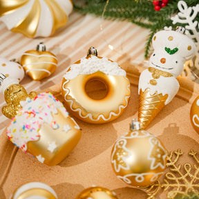 86pcs Gold & White Christmas Tree Balls Ornaments