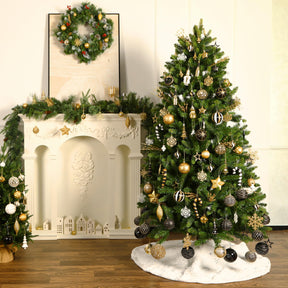 70 Pcs Christmas Ball Ornament Set, White and Gold
