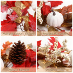6FT Fall Garland Decor Red Pumpkin & Maple Leaves Garland (Harvest Red) - SHareconn