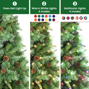 5.5ft Prelit Led Color Changing RGB Lights Artificial Hinged Christmas Pine Tree with Remote Control