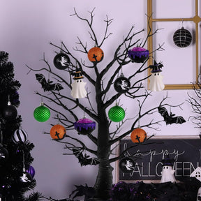 58ct Halloween Tree Ornaments(Black & White & ORG & PUR & GRN) - SHareconn