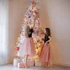 SHareconn 6ft Prelit Premium Artificial Hinged Christmas Tree with Remote Control,Timer, Warm White & Color LED Changing Lights, Branch Tips, Perfect Choice for Xmas Decoration, 6 FT,White - SHareconn
