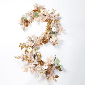 6FT Fall Garland Decor White Pumpkin & Maple Leaves Garland(White) - SHareconn