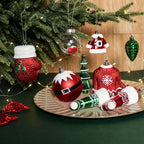 85ct RedGreenWhite Christmas Balls Ornaments Set with Hanging Strings