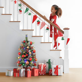 Set of 2 24.5 Inch Pre-lit Outdoor Christmas Tree with Remote