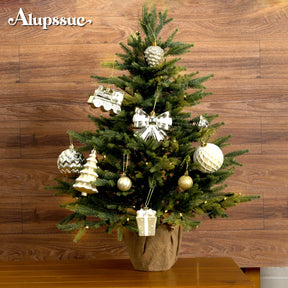 82pcs Gold and White Christmas Balls Ornaments Set with Hanging Strings
