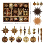 80ct Bronze-Gold Christmas Ball Ornament Set